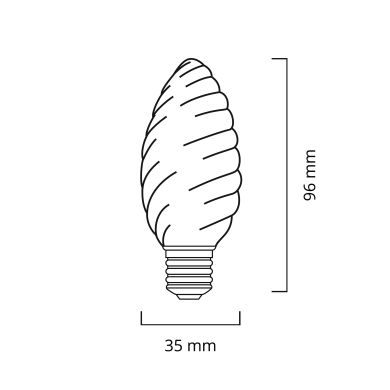 Light Bulb E14 (thin) Candle Twisted VALUE CLASSIC LED 4W 2700K 450lm