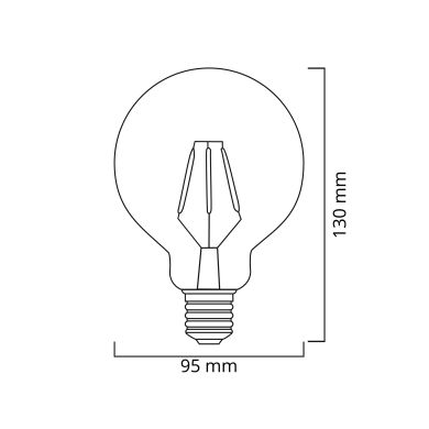 Bombilla E27 (grueso) Globo VALUE VINTAGE LED D95 4W 2200K 330lm Ambar