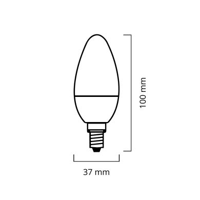 Light Bulb E14 (thin) Candle VALUE PLUS LED 4W 6400K 400lm