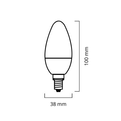 Bombilla E14 (fino) Vela VALUE MAX LED 6.5W 4000K 650lm