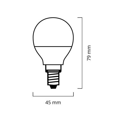 Bombilla E14 (fino) Esférica VALUE PLUS LED 4W 6400K 400lm