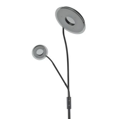 Floor Lamp GENOVA with reading arm 28W+7W LED 3000-6500K H.179xD.25cm black