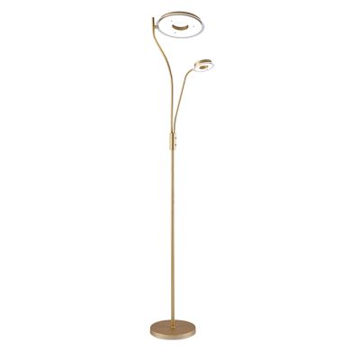 Floor Lamp GENOVA with reading arm 28W+7W LED 3000-6500K H.179xD.25cm gold