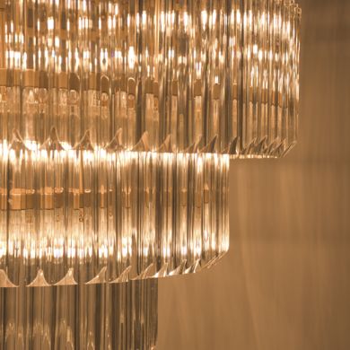 Ceiling Lamp NARVIK 12xG9 H.42xD.82cm with transparent cristals and gold plate