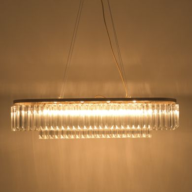 Ceiling Lamp NARVIK 13xG9 L.103xW.23xH.Reg.cm with transparent cristals and gold plate