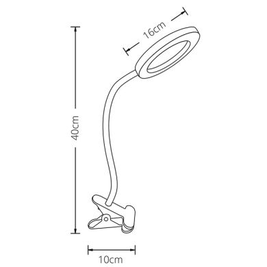 Table lamp  NICE 9W LED 3000-4000-6000K with clip in white