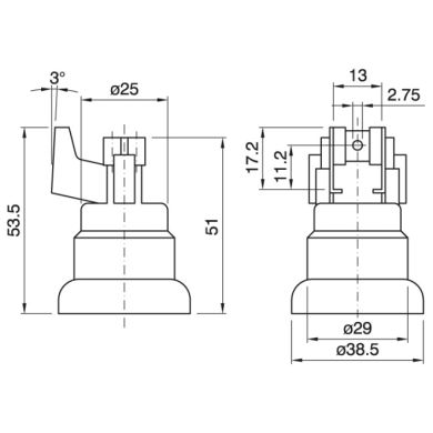 Suporte de lâmpada E27 cor natural, de encaixe, em resina termoplástica