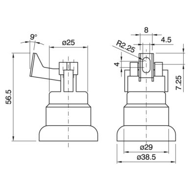 Portalamparas E27 termoplastico blanco de 1 pieza fijacion mediante tornillos M4