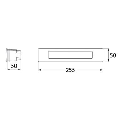 Aplique de encastrar NINA 1xR7s(189mm) 10,5W botãoCCT (3cores) incluída IP55 C.25,5xL.5xAlt5cm preta