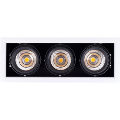 Foco de encastrar ALFEU rectangular 3x30W LED 6650lm 4000K 25° C.50,5xL.19xAlt.0,3cm branco