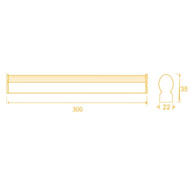 Regleta AXINITE 30cm 1x5W LED 550lm 3CCT L.30xAn.2,2xAl.3,5cm Blanco