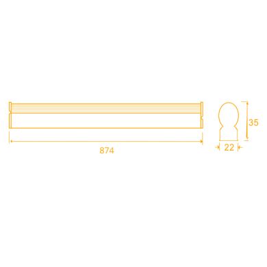 Regleta AXINITE 90cm 1x12W LED 1330lm 3CCT L.87,4xAn.2,2xAl.3,5cm Blanco