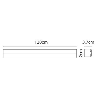 Régua AXINITE 120cm 1x16W LED 1440lm 3000K C.120xL.2xAlt.3,7cm branco