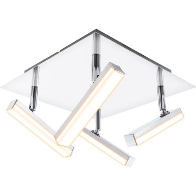 Plafond JORGE 4x5W LED 1600lm 3000K L.25xW.25xH.11cm Chrome