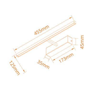 Aplique RIVERA 1x8W LED 370lm 4000K L.45xAn.12,8xAl.4,5cm Cromo