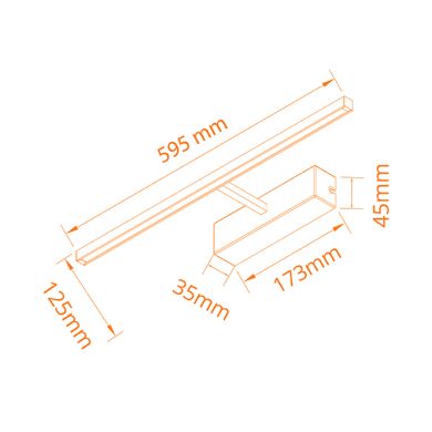 Aplique RIVERA 1x12W LED 560lm 3000K C.59,5xL.12,8xAlt.4,5cm branco