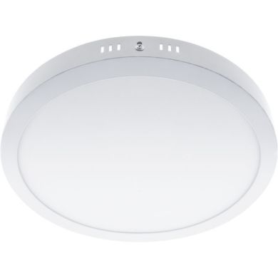 Plafond ESCUDO redondo 1x24W LED 1560lm 3000K 120° Alt.3,2xD.30cm Branco