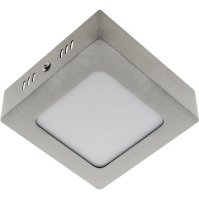 Plafond PESETA quadrado 1x6W LED 336lm 4000K 120° C.12xL.12xAlt.3,5cm níquel