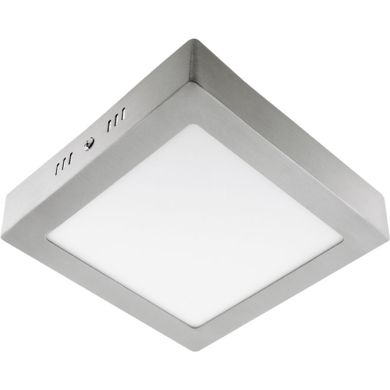 Plafond PESETA quadrado 1x12W LED 672lm 6400K 120° C.17xL.17xAlt.3,5cm níquel