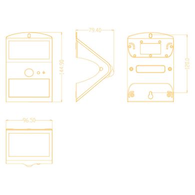 Solar Wall Lamp SOLARIS IP65 1,5W 220lm LED 4000K+back LED 4000K L.9,65xW.7,94xH.14,49cm White