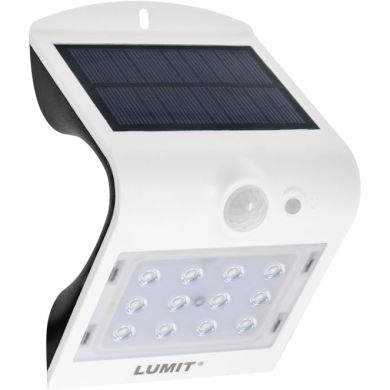 Aplique solar SOLARIS IP65 1,5W 220lm LED 6000K+LED traseiro 4000K C.9,65xL.7,94xAlt.14,49cm branco