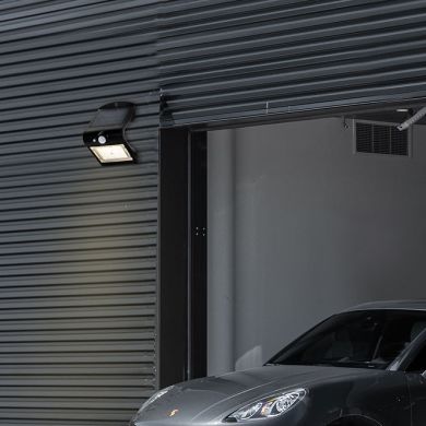 Aplique solar SOLARIS IP65 1,5W 220lm LED 6000K+LED traseiro 4000K C.9,65xL.7,94xAlt.14,49cm branco