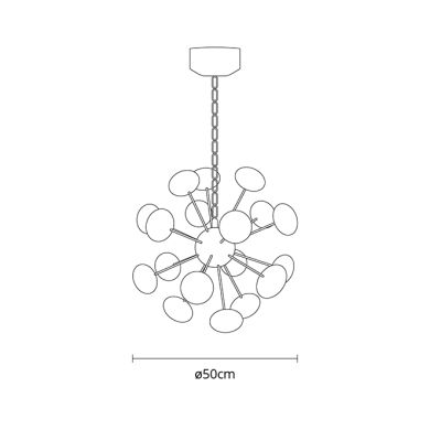 Ceiling Lamp PLANETT 18x5W LED 6750lm 3300K H.Reg.xD.50cm Champanhe