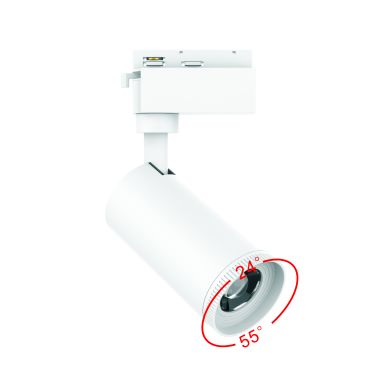 Foco para calha ARGOS (2 condutores) 30W LED CCT C.7,5xL.8xAlt.23cm branco