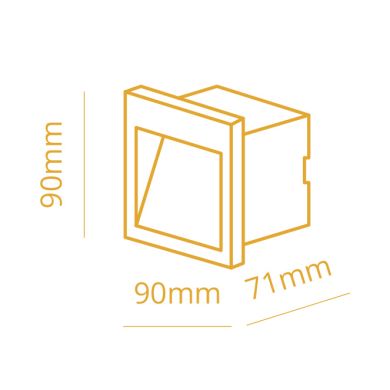 Recessed Wall Lamp MUSTANG IP54 1x3W LED 105lm 3000K L.9xW.1xH.9cm Anthracite