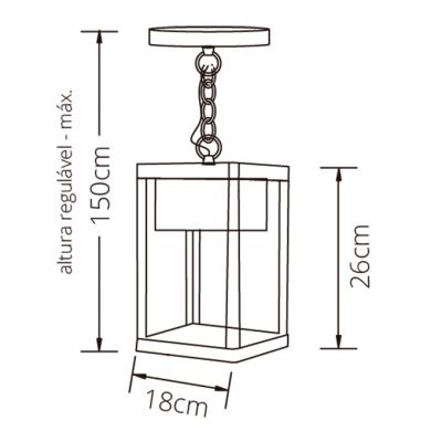Pendant Light COUSTEAU IP44 1x9W LED 900lm 4000K L.18xW.18xH.Reg.cm Grey