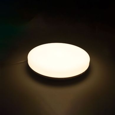 Plafond MEDINA pequeno IP54 1x18W LED 1440lm 4000K Alt.5,5xD.23cm branco