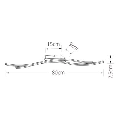 Plafond JORJA 2x12W LED 2400lm 4000K L.80xW.7,5xH.9cm White