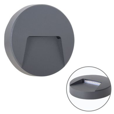 Wall Lamp LEVIRA round IP65 1x3W LED 100lm 4000K W.3,2xD.13,5cm ABS+PC Anthracite