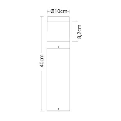 Pillar BUGIO small IP54 1x7W LED 340lm 6500K H.40xD.10cm Aluminium+PC Anthracite