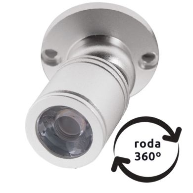 Foco orientable MELVIN redondo 1W LED 70lm 4000K A.4xD.3cm níquel