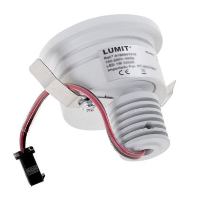 Foco de encastrar DIRAME redondo fixo IP65 1W LED 60lm 3000K Alt.0,4xD.4,5 branco