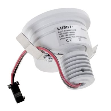 Foco de encastrar DIRAME redondo fixo IP65 1W LED 60lm 4000K Alt.0,4xD.4,5cm branco