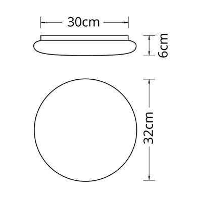 Plafond DRIFT 18W LED 1440lm 4000K Alt.6xD.32cm branco