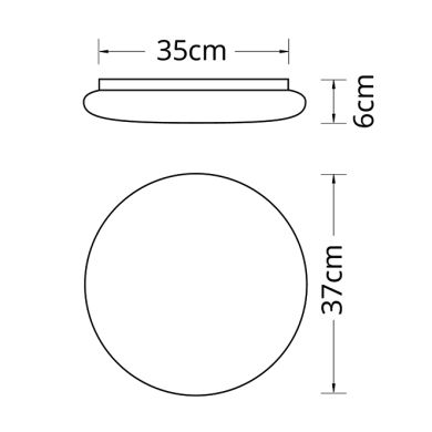 Plafón DRIFT 24W LED 1800lm 4000K A.6xD.37cm Blanco