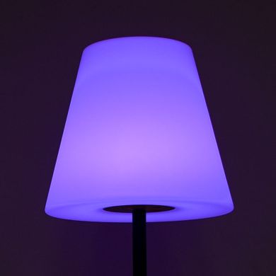Candeeiro de pé BIANA portátil IP44 1x1W LED RGB Alt.30xD.16cm branco, com cabo USB e comando