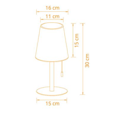 Portable Table Lamp BIANA with USB cable IP44 1x1W LED RGB H.30xD.16cm White