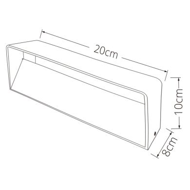 Aplique ETEL 6W LED 520lm 3000K L.20xAn.8xAl.10cm Blanco