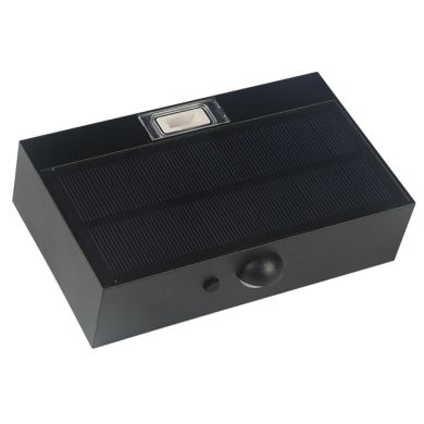 Aplique solar SANDOVAL IP65 3W LED 350lm 3000K/3000K C.13,76xAlt.3,54cm preto