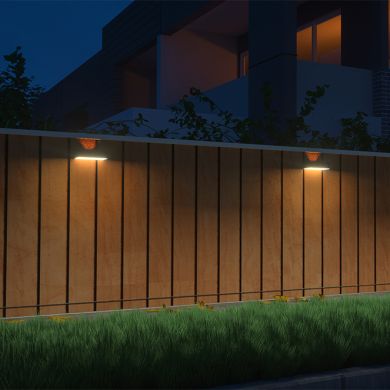 Aplique solar SANDOVAL IP65 3W LED 350lm 3000K/3000K C.13,76xAlt.3,54cm preto