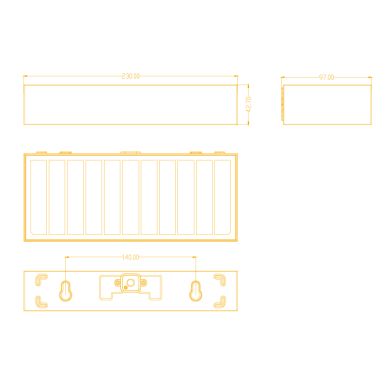 Aplique solar SANDOVAL IP65 36W LED 900lm 4000K C.23xAlt.4,27cm Branco