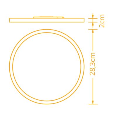 Painel de superficie CAMUS CCT redondo 24W/20W/16W+2W LED CCT 3000/4000/6000K Alt.2xD.28,3cm branco