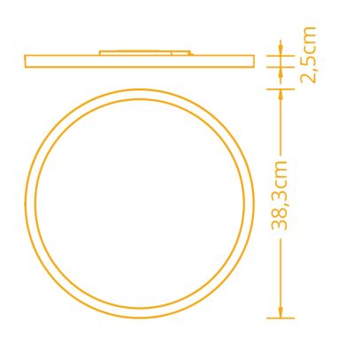 Surface Mounted Panel CAMUS round 32W/28W/24W+2W LED CCT 3000/4000/6000K H.2,25xD.38,3cm White