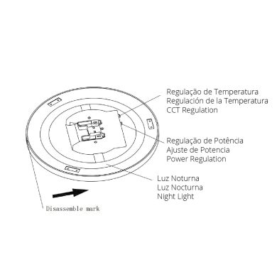 Surface Mounted Panel CAMUS round 48W/44W/40W+3W LED CCT 3000/4000/6000K H.2,25xD.48,3cm White