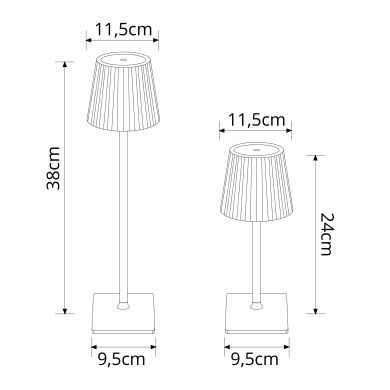 Candeeiro de mesa LOTTUS IP20 2,5W LED CCT 3000-4000-6500K Alt.38xD.11,5cm, preto, com cabo USB