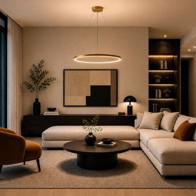 Colgante SELMA 36W LED 3CCT 1100lm D.80cm oro